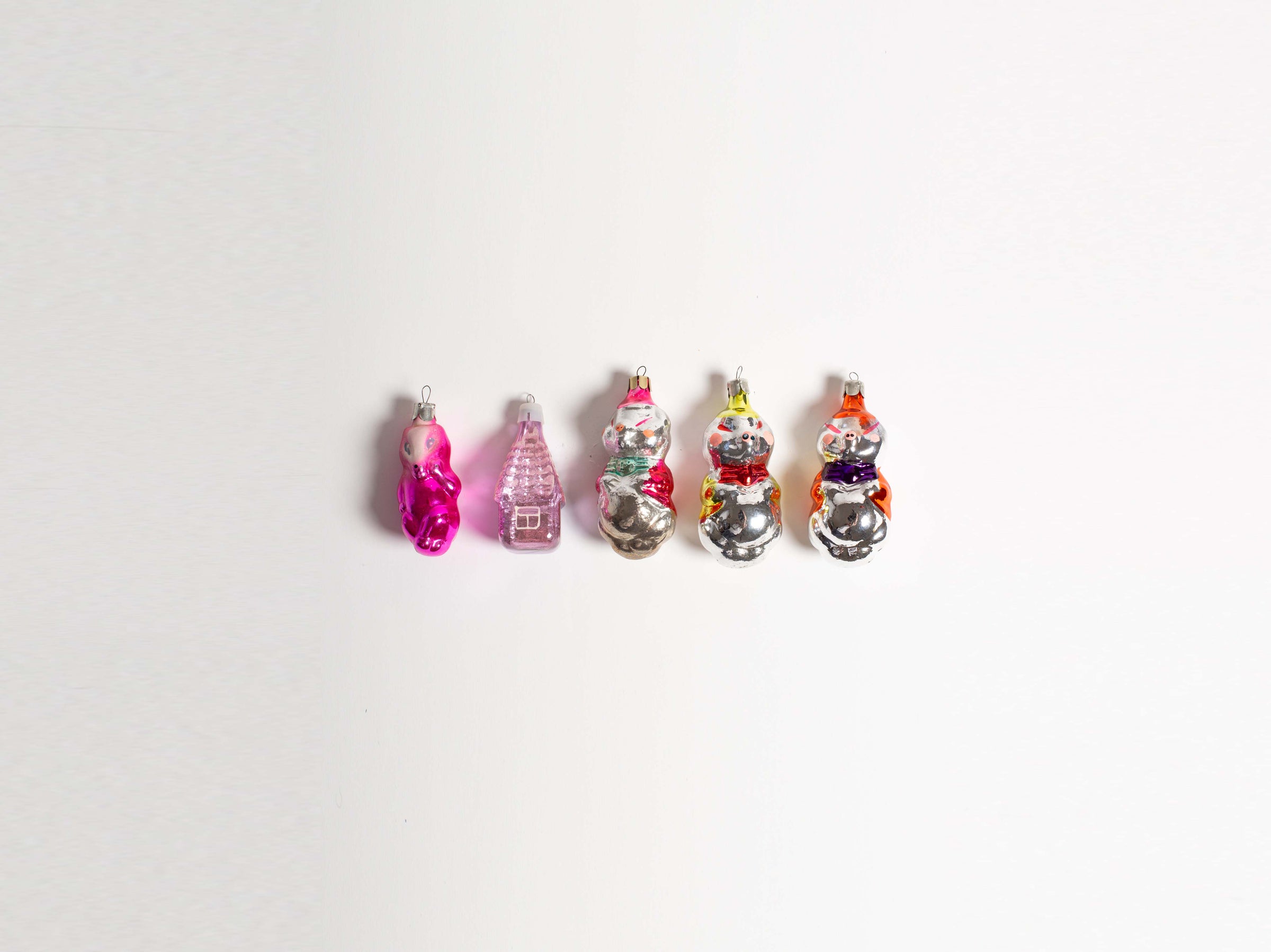 THE THREE LITTLE PIGS [SET] VINTAGE CHRISTMAS ORNAMENT