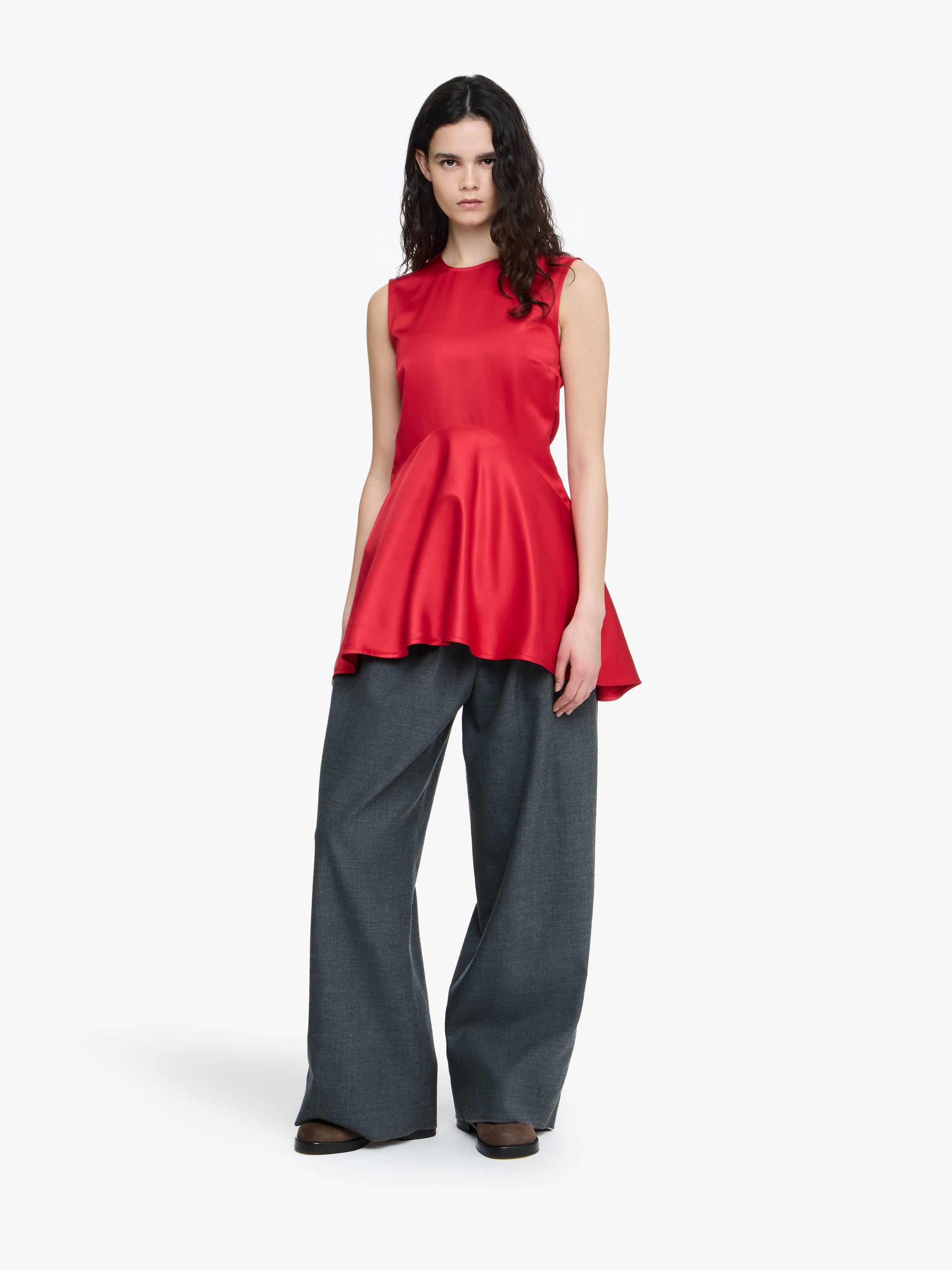DRAPED HEM SLEEVELESS TOP