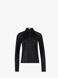 CL_LONG SLEEVE POLO TOP - BLACK_TP0363PG0919