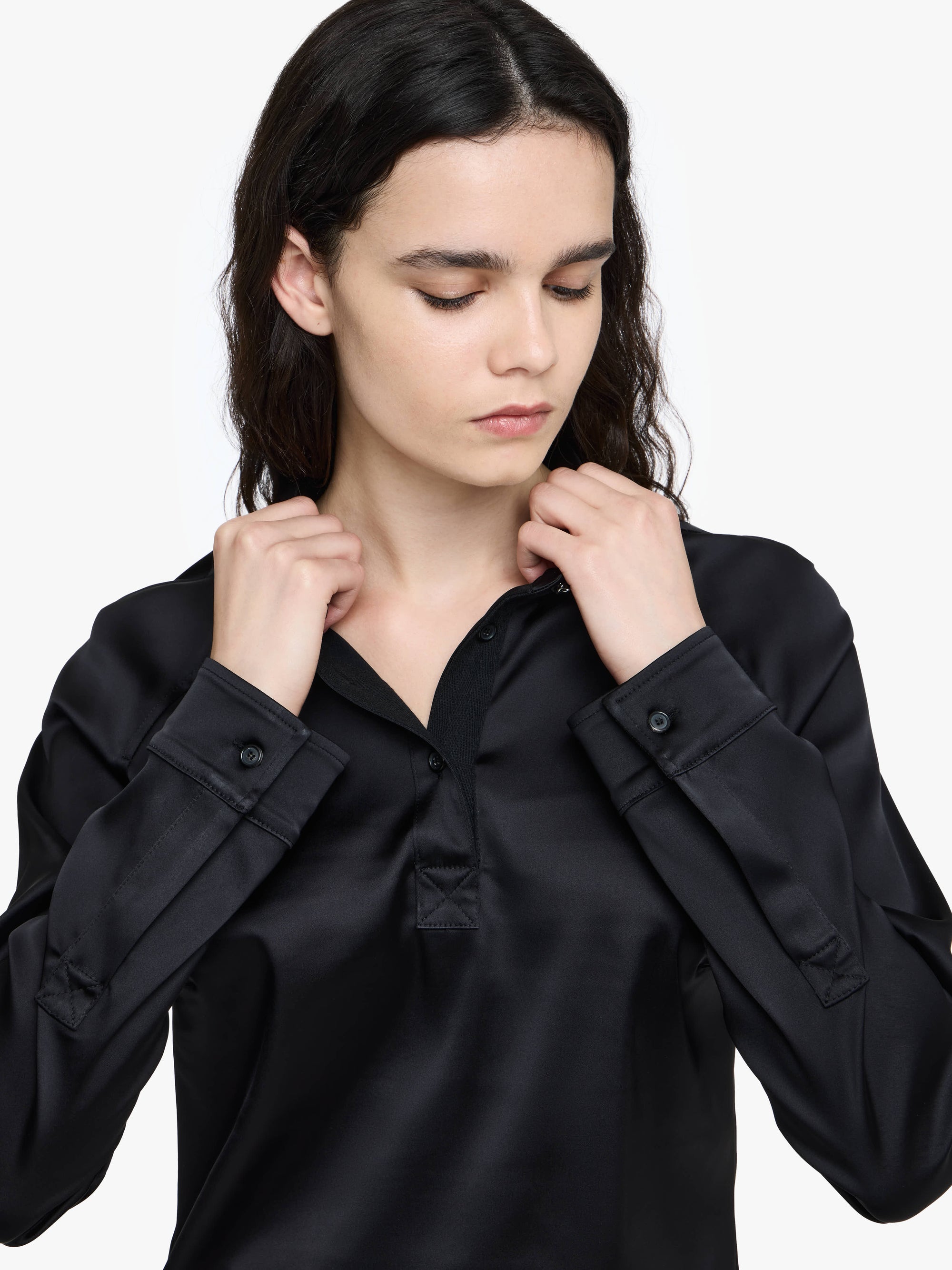 LONG SLEEVE POLO TOP