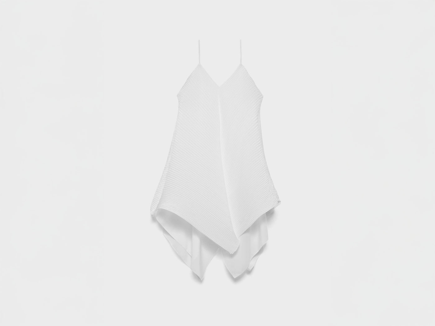 WOMENS ASYMMETRIC PLEATED TOP IN WHITE