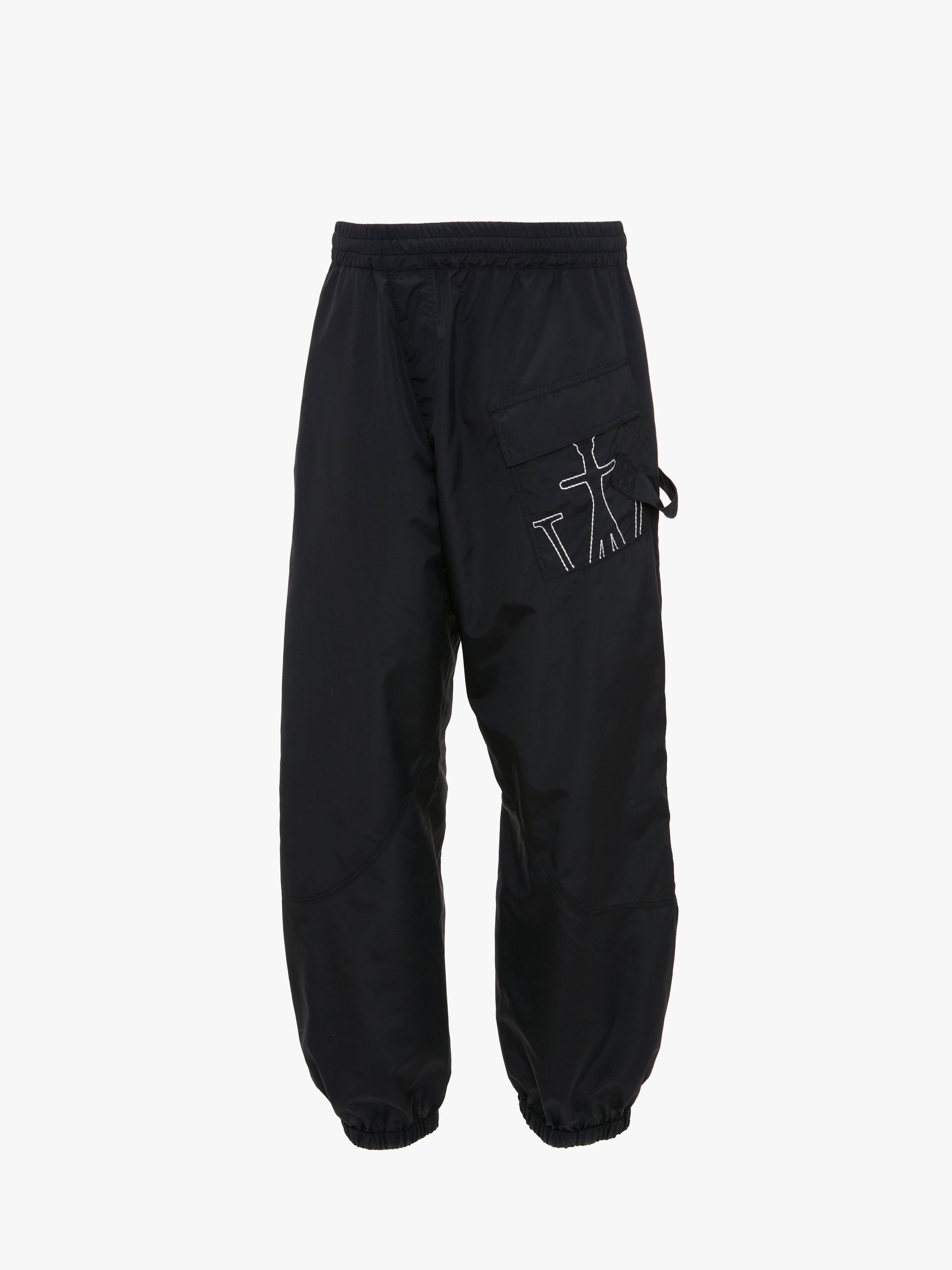 TWISTED JOGGERS WITH ANCHOR LOGO EMBROIDERY