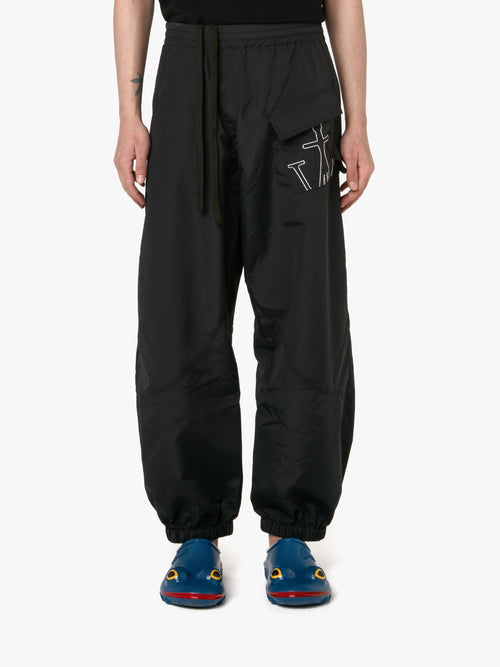 TWISTED JOGGERS WITH ANCHOR LOGO EMBROIDERY