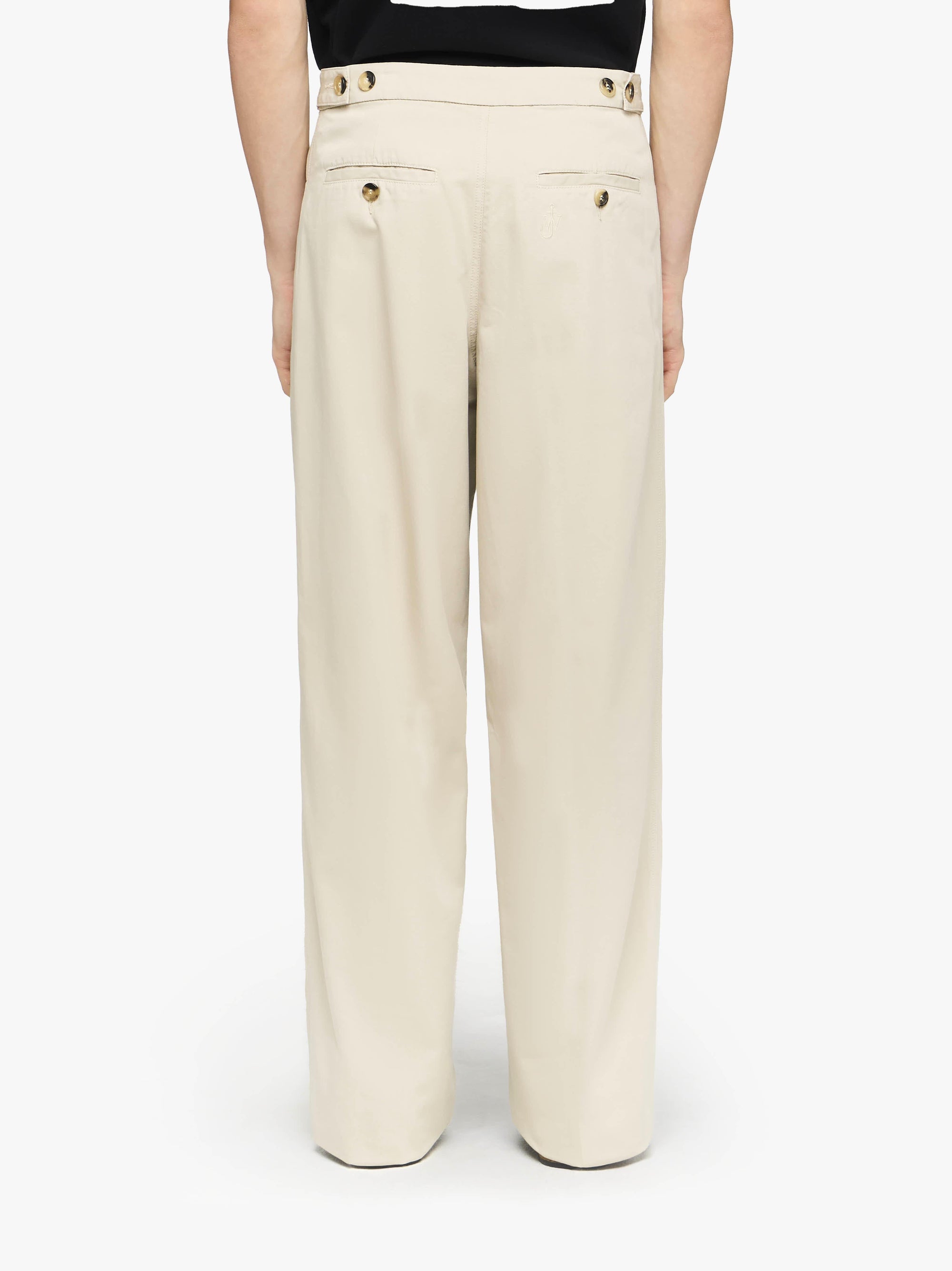 STRAIGHT LEG TROUSERS WITH BUTTON DETAIL