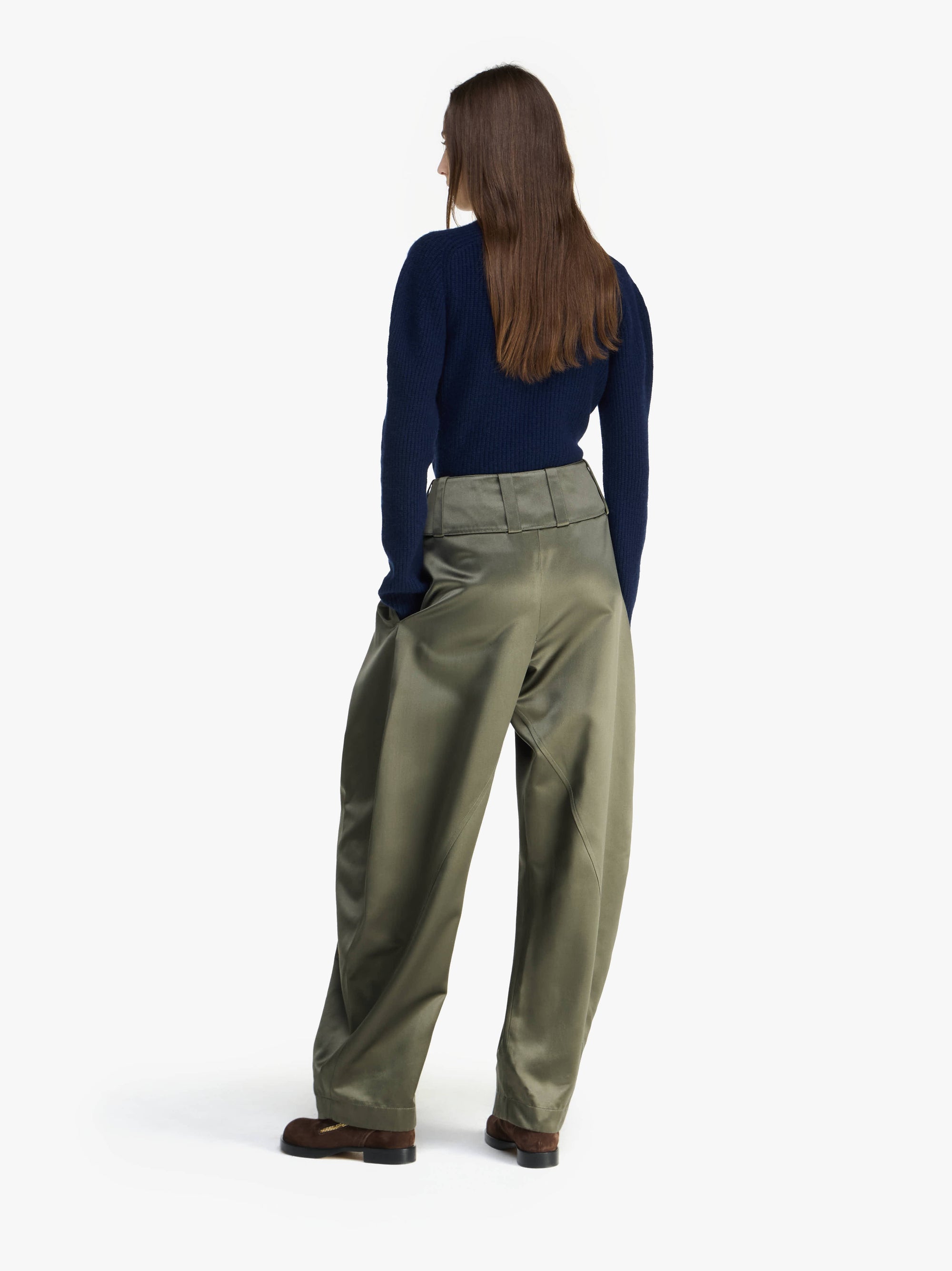 PLEATED D-RING TROUSERS