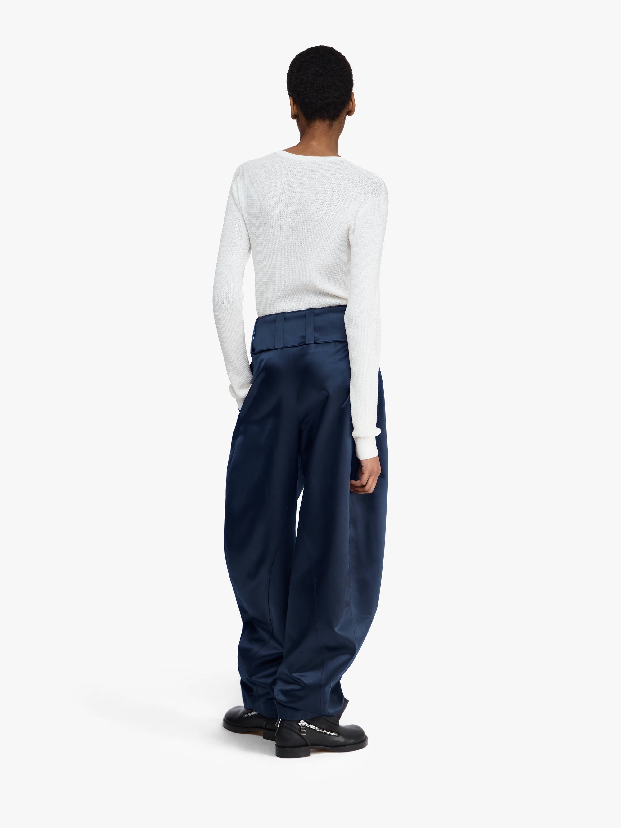 PLEATED D-RING TROUSERS