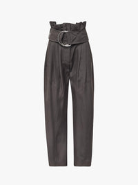 CL_GATHERED D RING TROUSERS - CHARCOAL_TR0402PG1684
