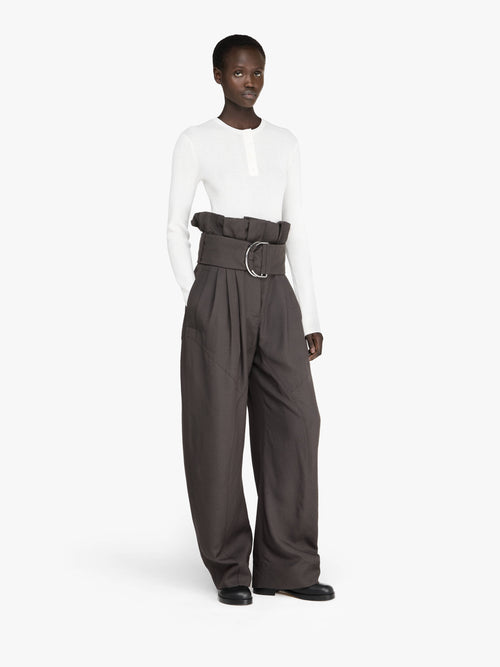 GATHERED WAIST D-RING TROUSERS