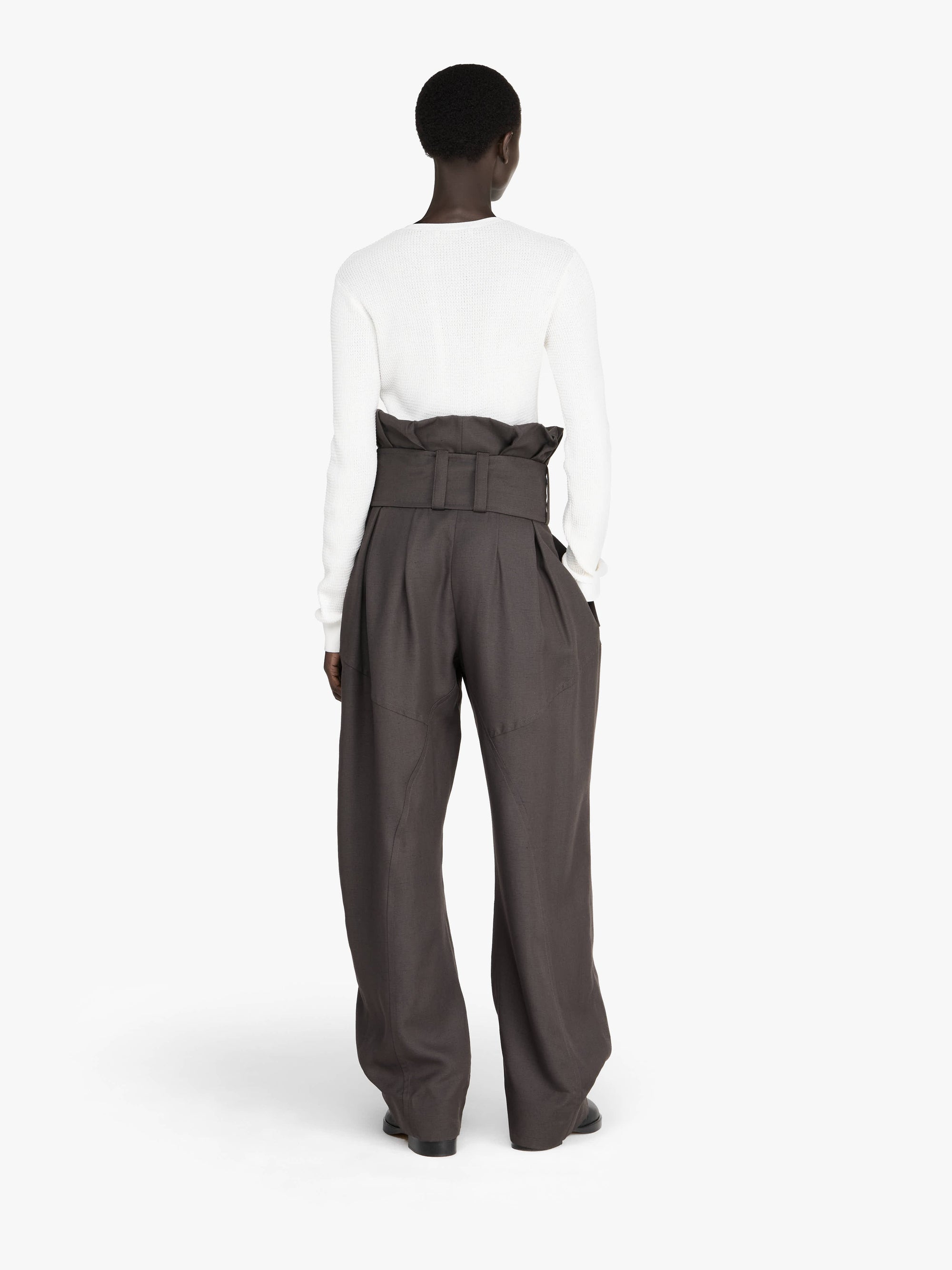 GATHERED WAIST D-RING TROUSERS