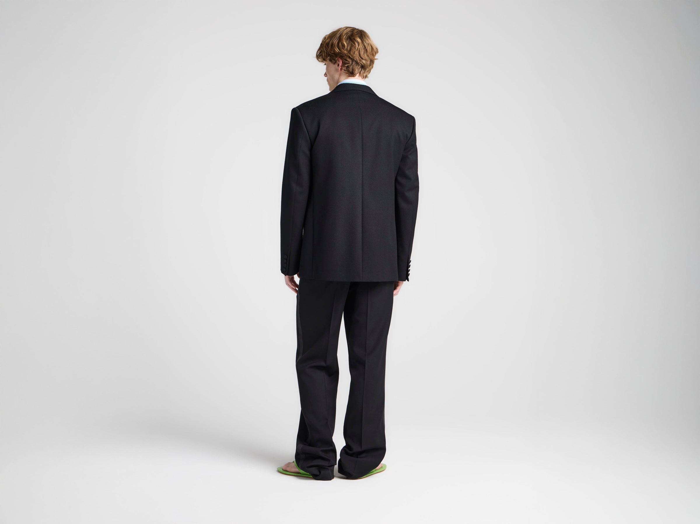 MENS TAILORED TUXEDO TROUSERS IN BLACK