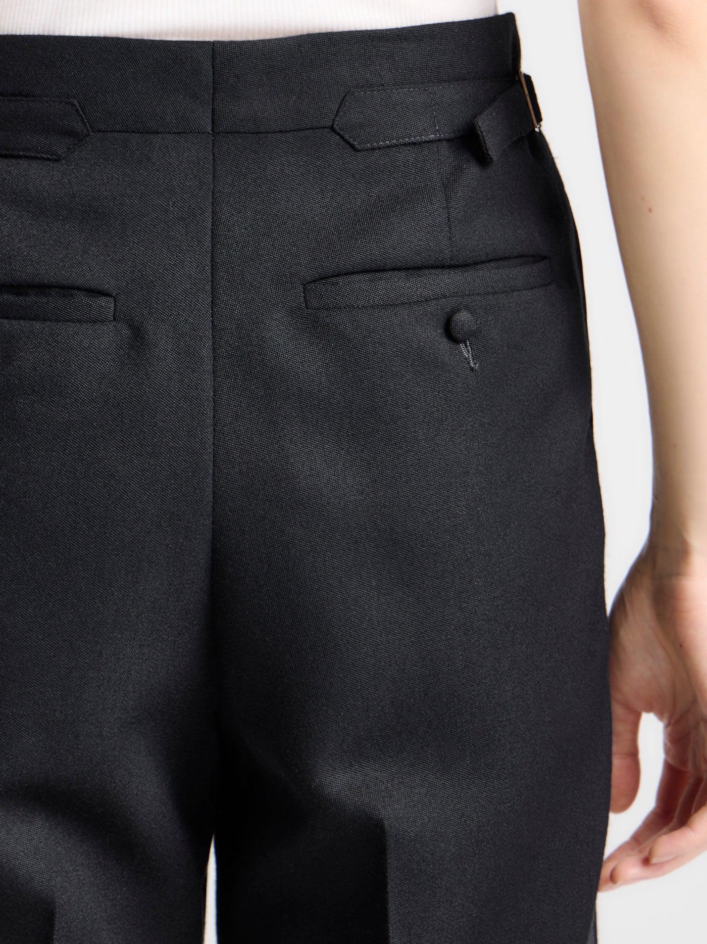 WOMENS TAILORED TUXEDO TROUSERS IN BLACK