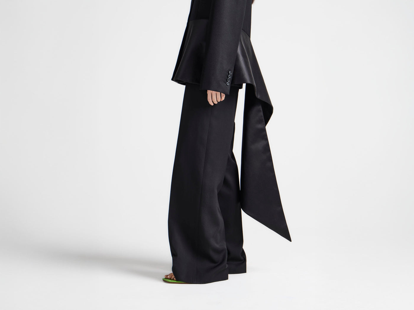 WOMENS TAILORED TUXEDO TROUSERS IN BLACK