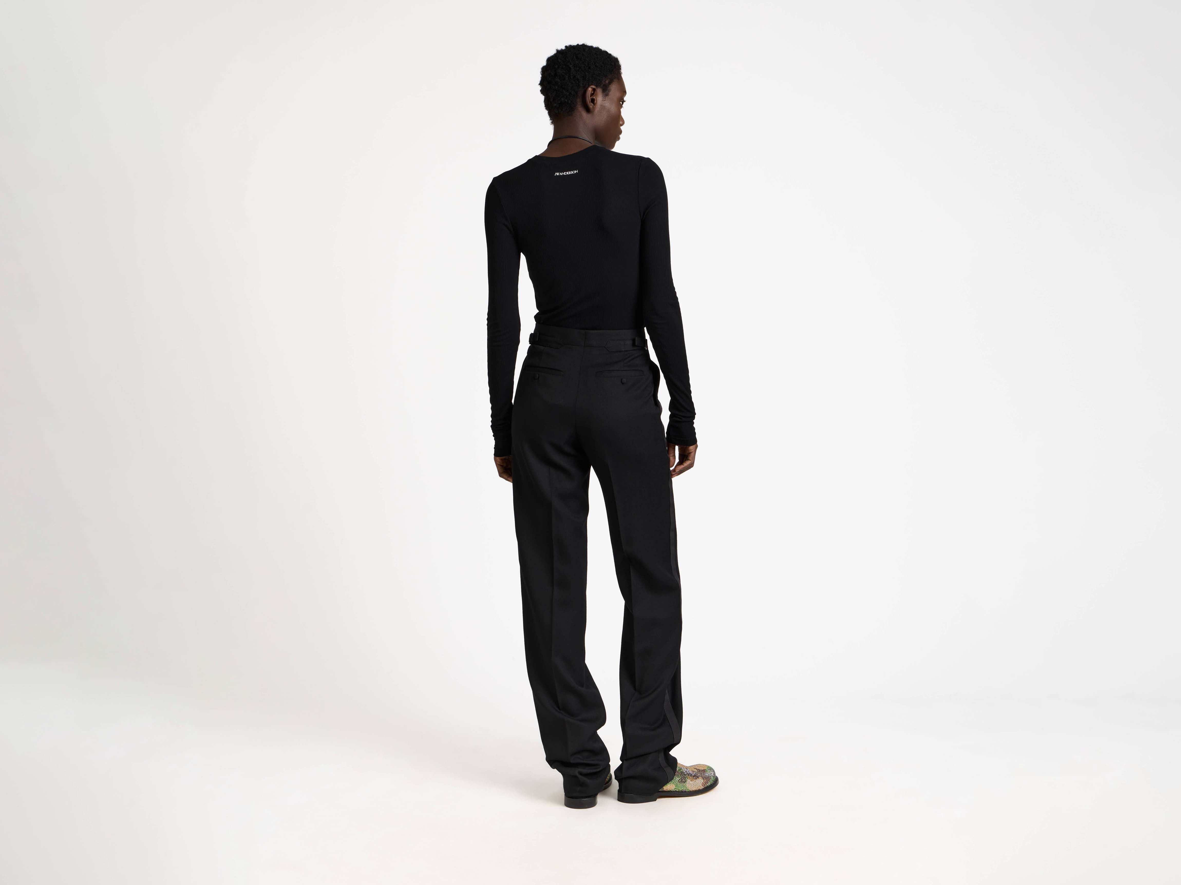 WOMENS TAILORED TUXEDO TROUSERS IN BLACK in BLACK WOMENS TAILORED TUXEDO TROUSERS IN BLACK in BLACK
