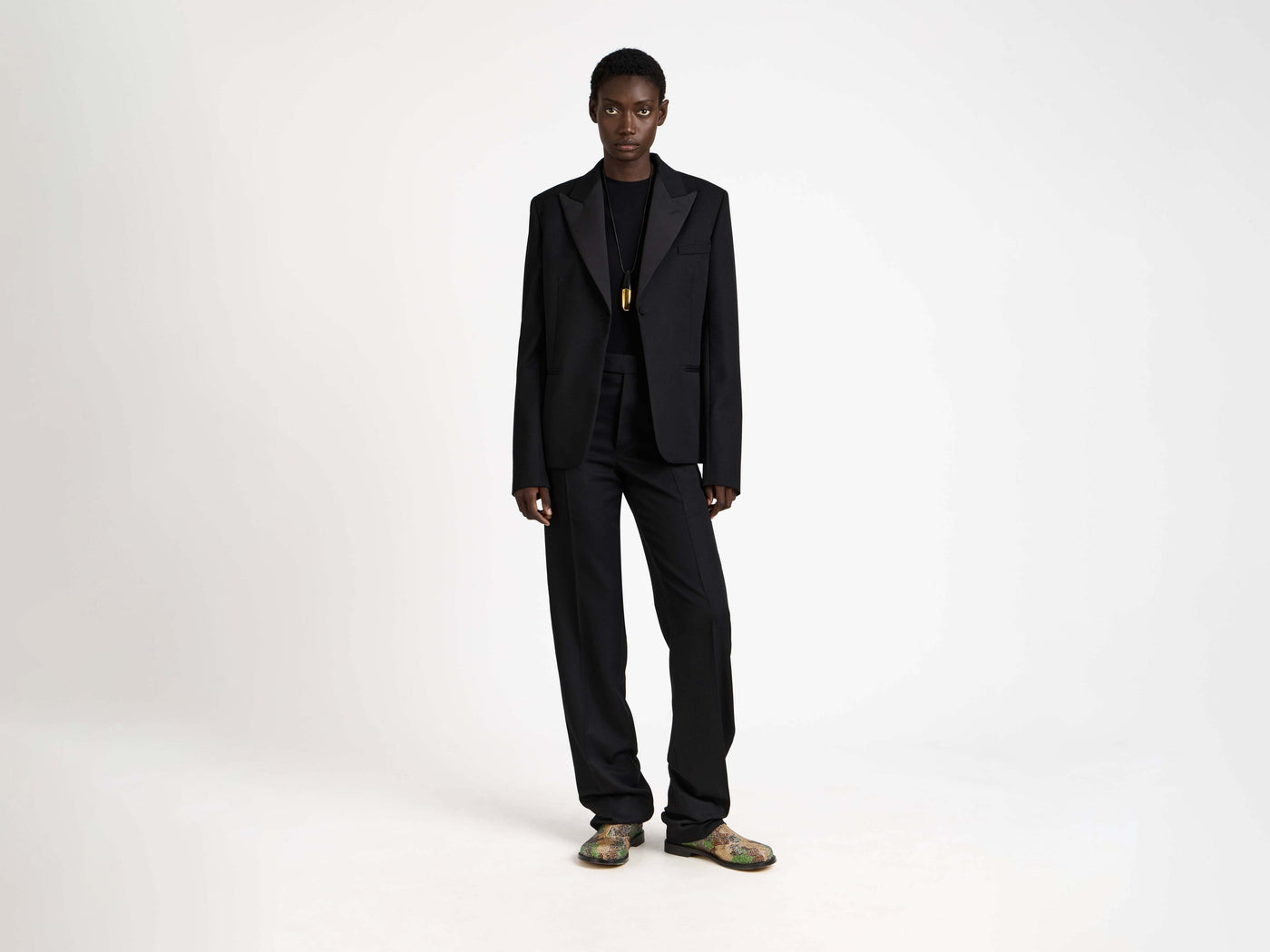 tuxedo trousers black 1 Model Front 6