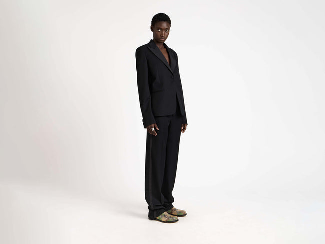 TAILORED TUXEDO TROUSERS IN BLACK