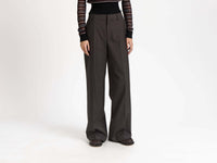 TAILORED TUXEDO TROUSERS IN CHOCOLATE BROWN