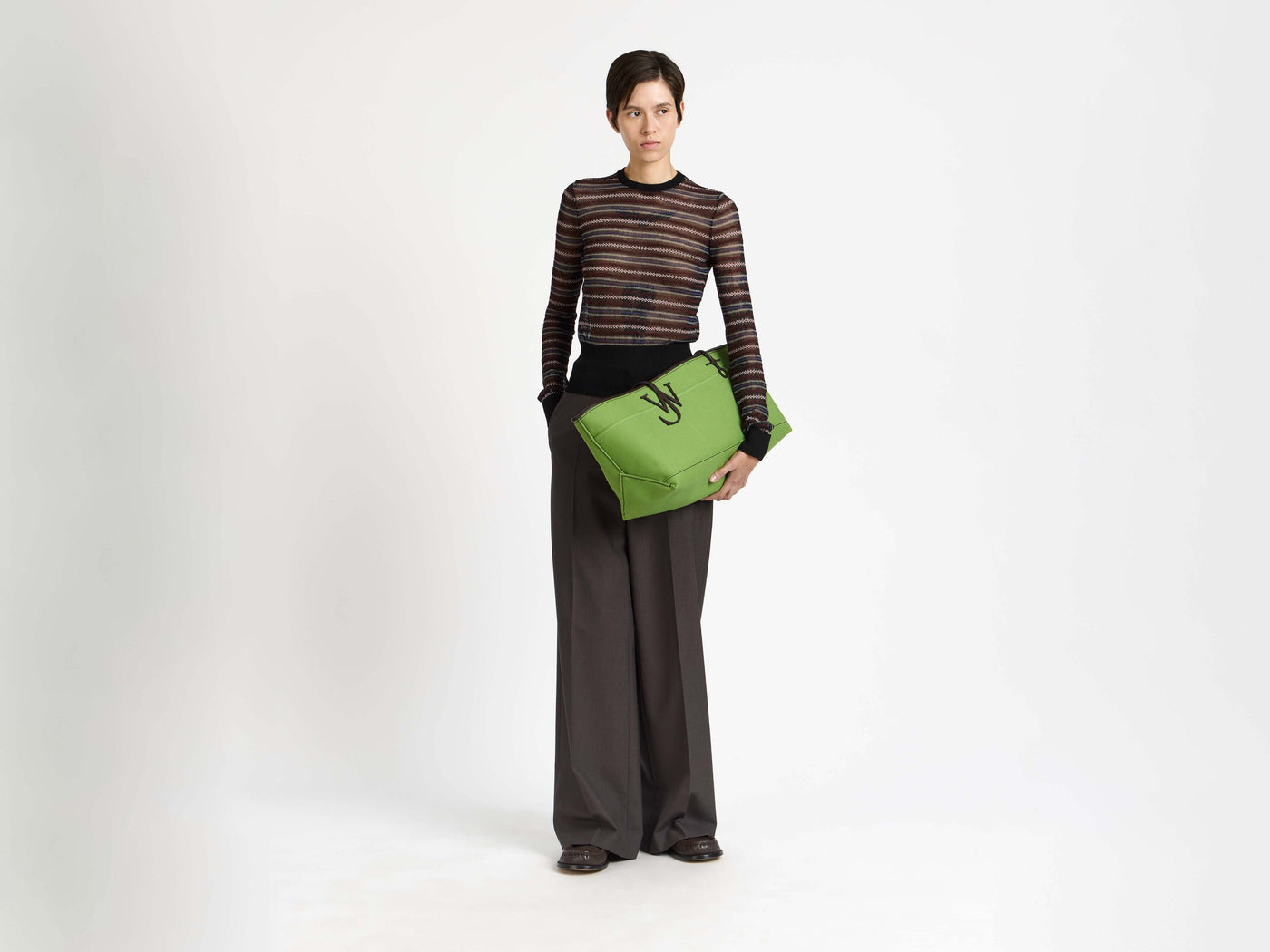 tailored trousers chocolate brown Model Detail 4
