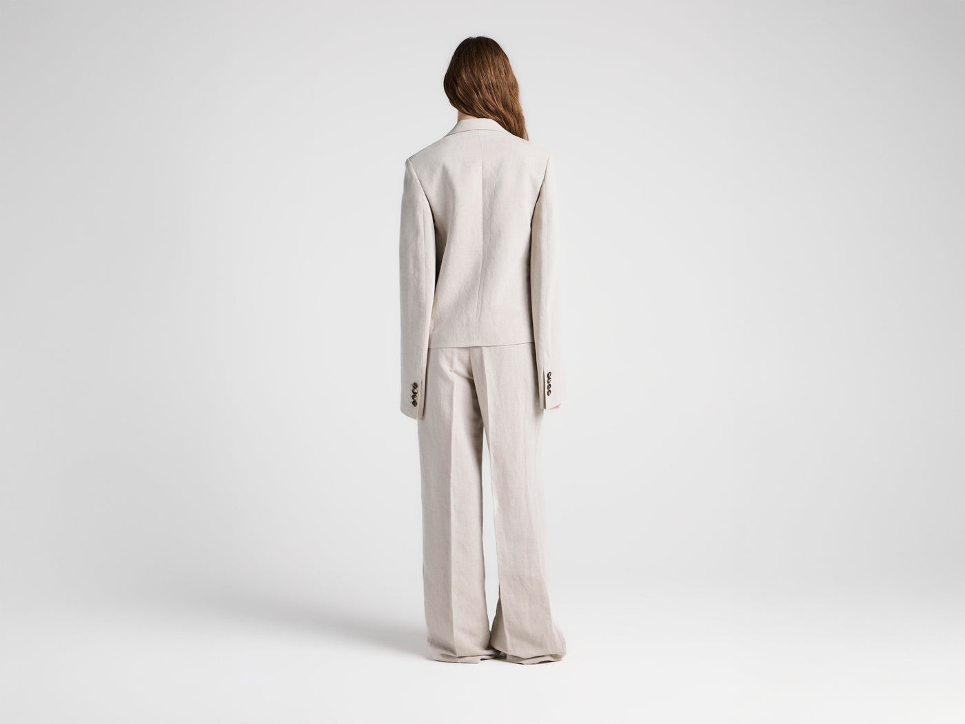 WOMENS TAILORED TROUSERS IN NATURAL