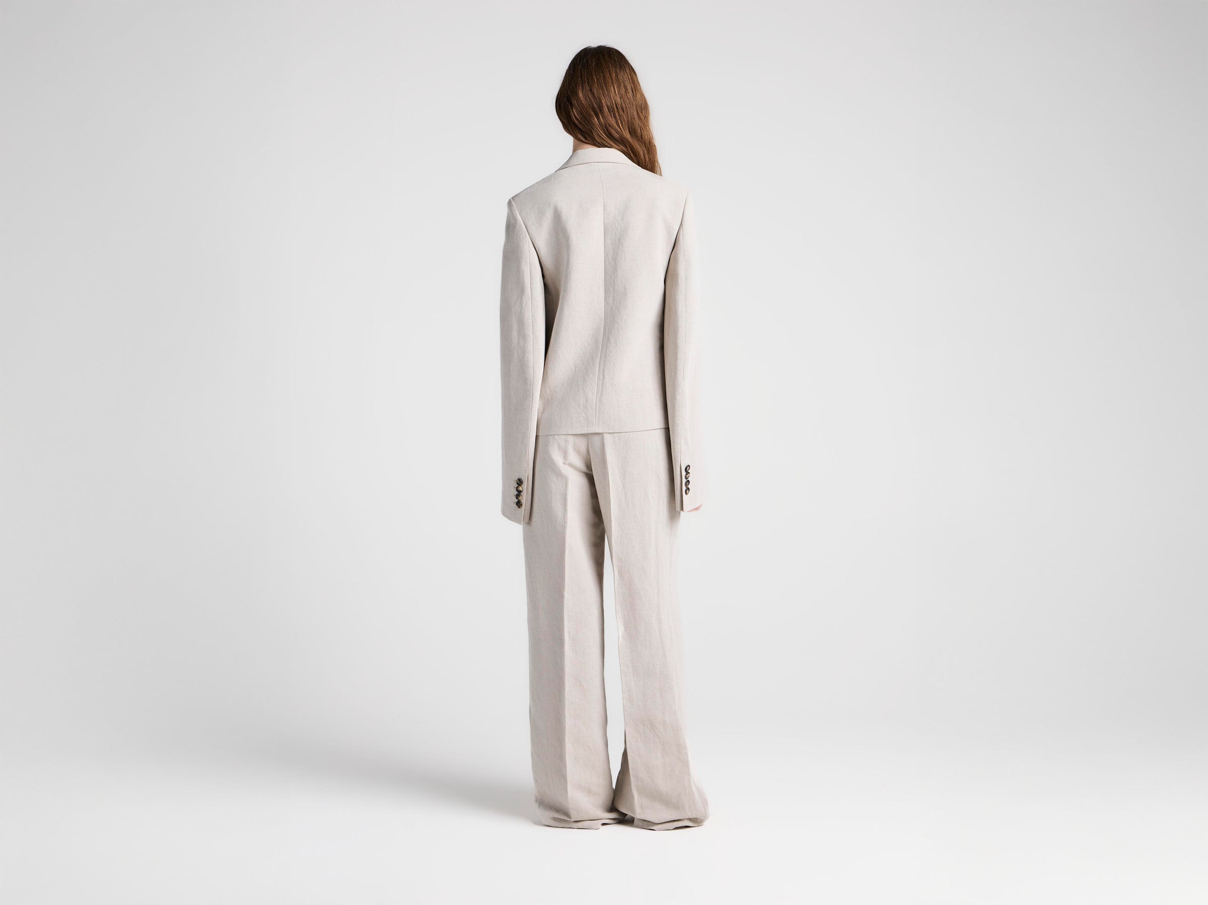 WOMENS TAILORED TROUSERS IN NATURAL