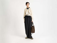 fold over trousers black 1 Model Front 6