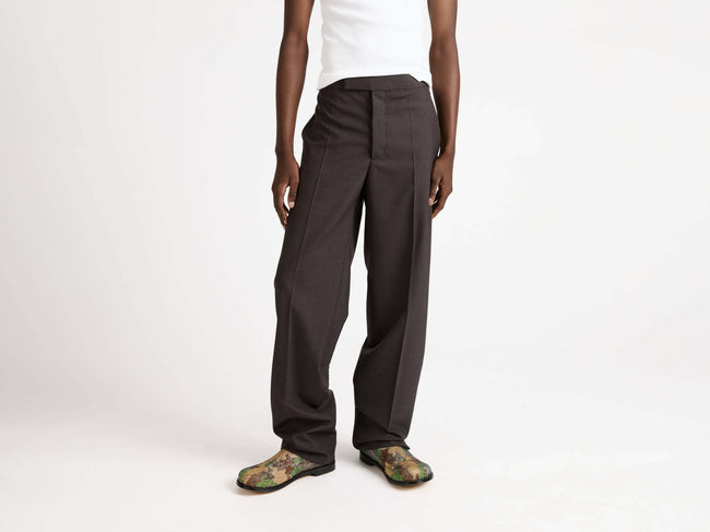 TAILORED TUXEDO TROUSERS IN CHOCOLATE BROWN