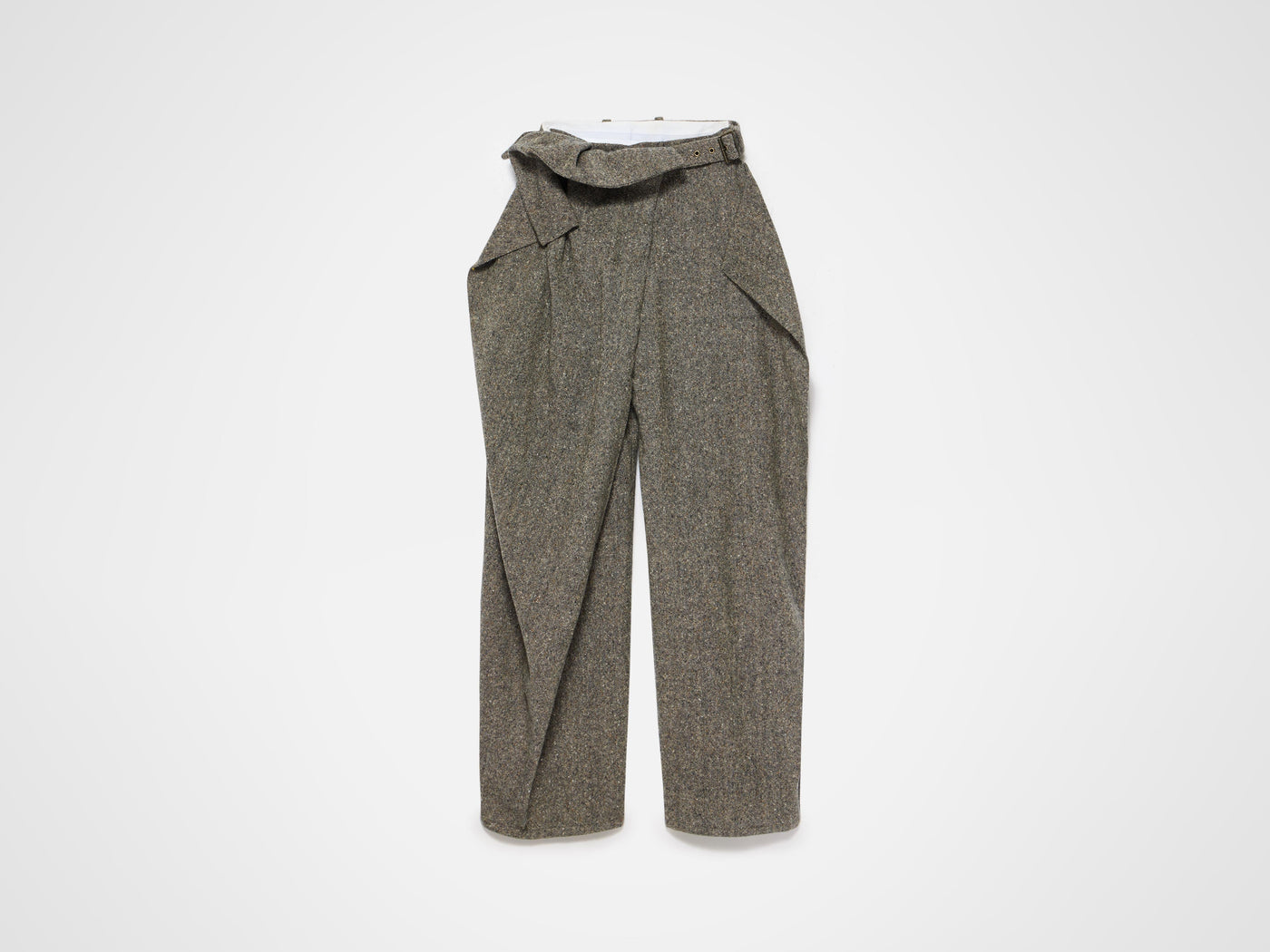 FOLD OVER TROUSERS IN BLACK & BEIGE