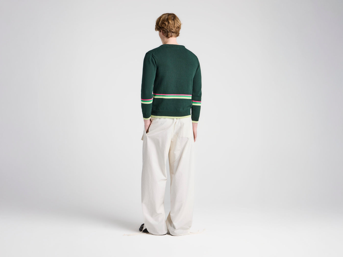 MENS PARACHUTE TRACK PANTS IN IVORY
