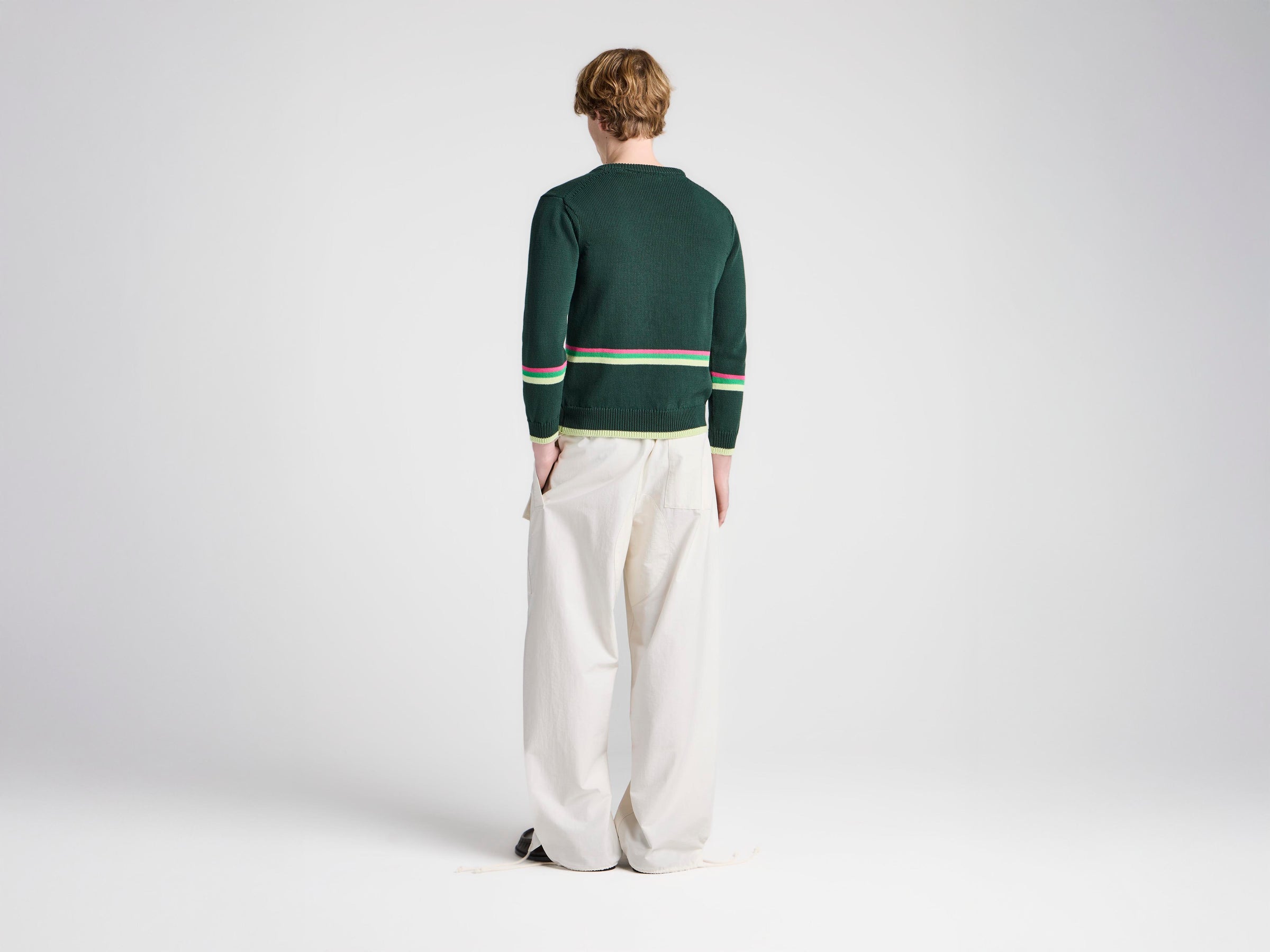 MENS PARACHUTE TRACK PANTS IN IVORY