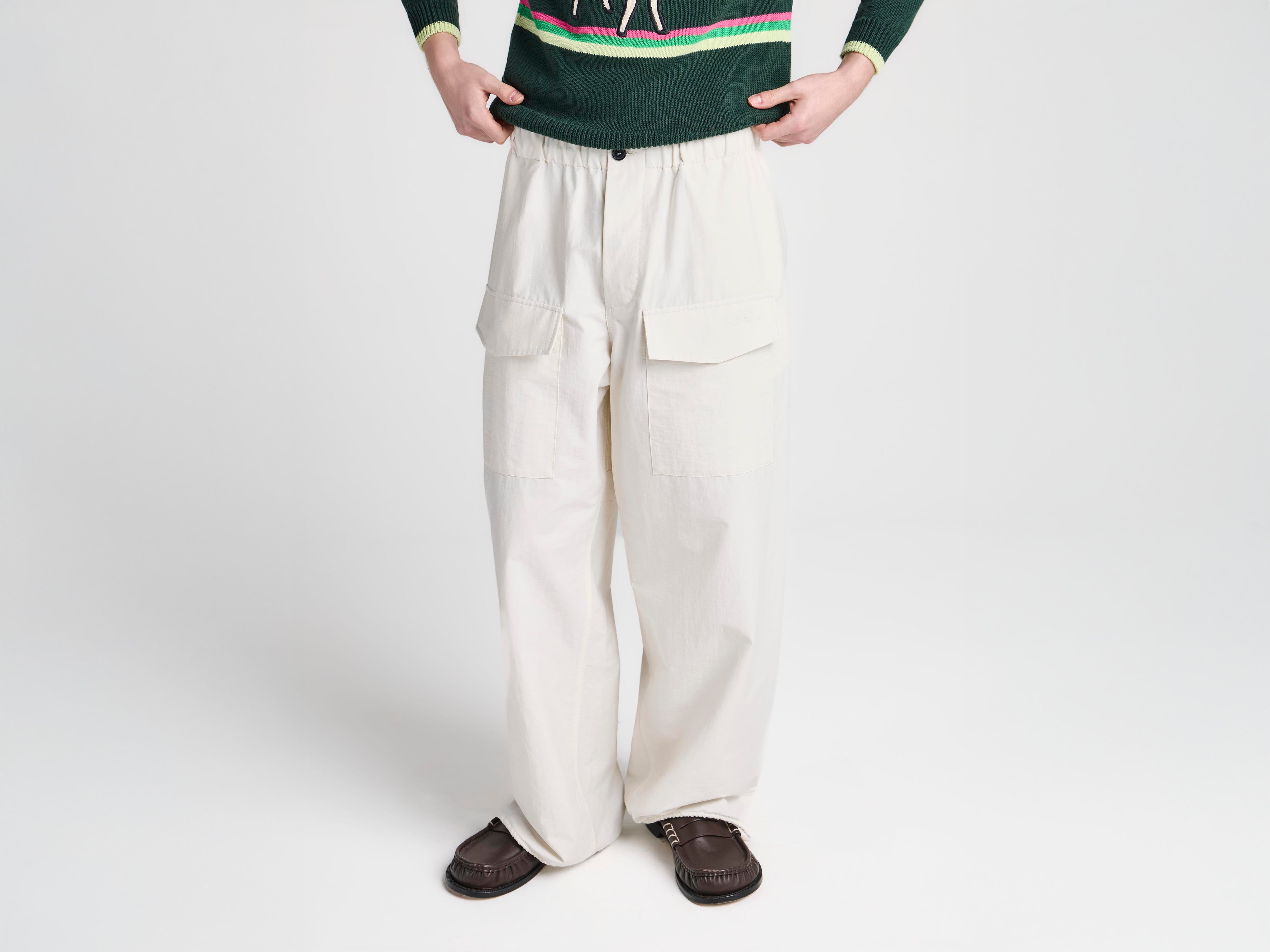 MENS PARACHUTE TRACK PANTS IN IVORY in IVORY TR0431PG1973006XXS