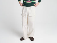 MENS PARACHUTE TRACK PANTS IN IVORY