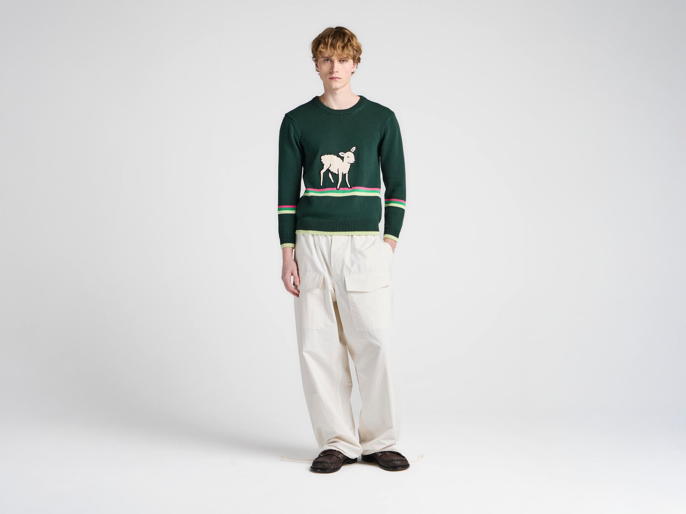 MENS PARACHUTE TRACK PANTS IN IVORY