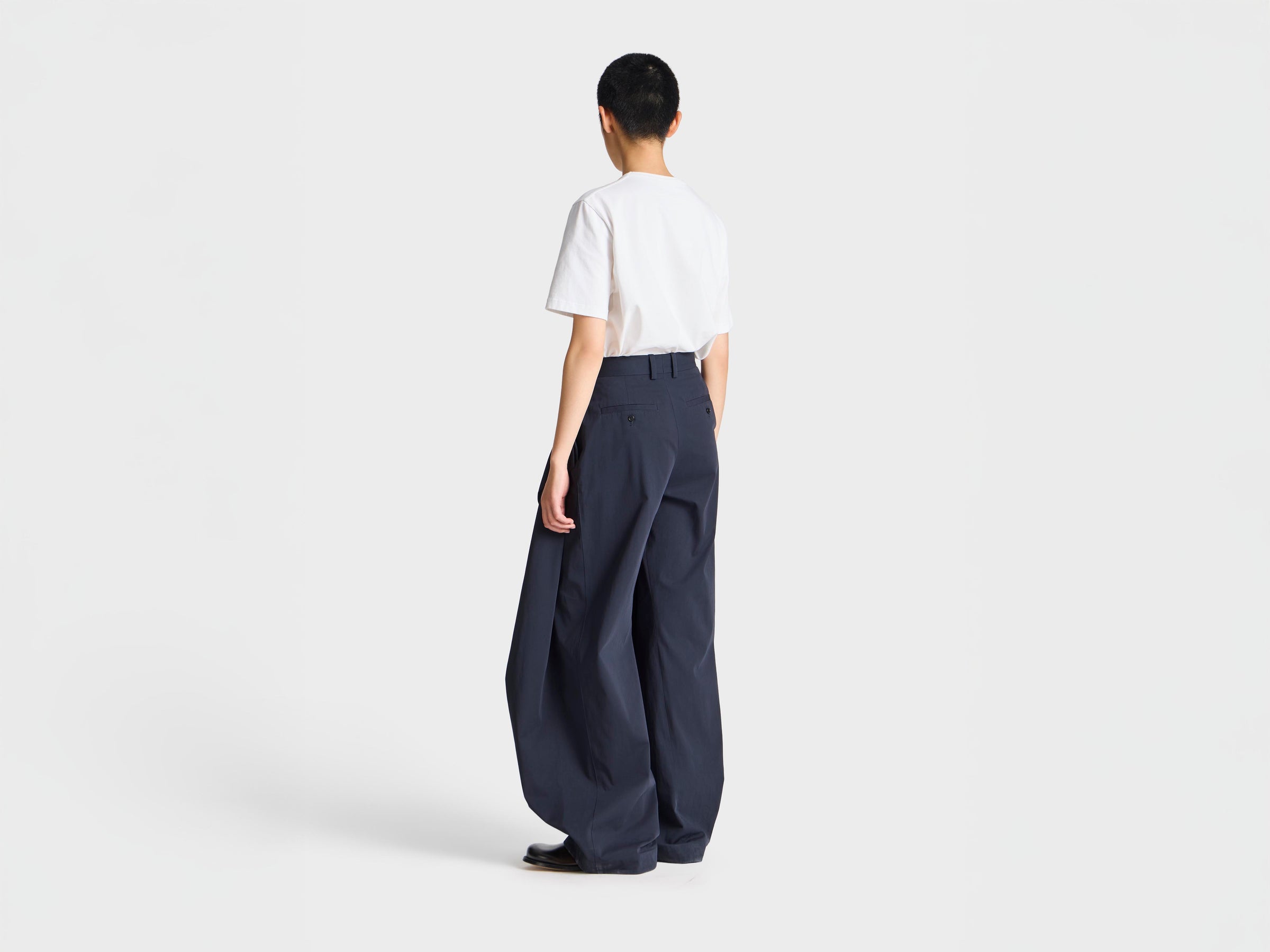 WOMENS FOLD OVER TROUSERS IN NAVY