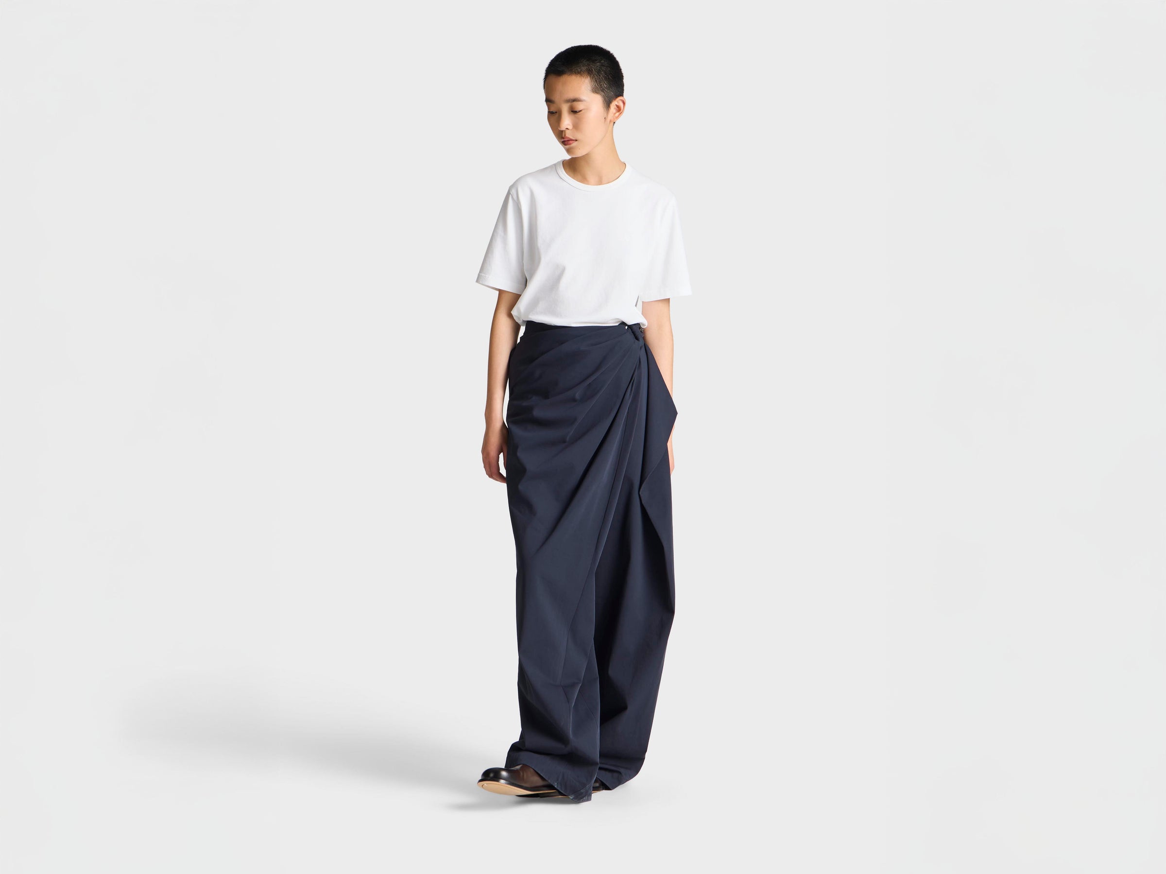 WOMENS FOLD OVER TROUSERS IN NAVY