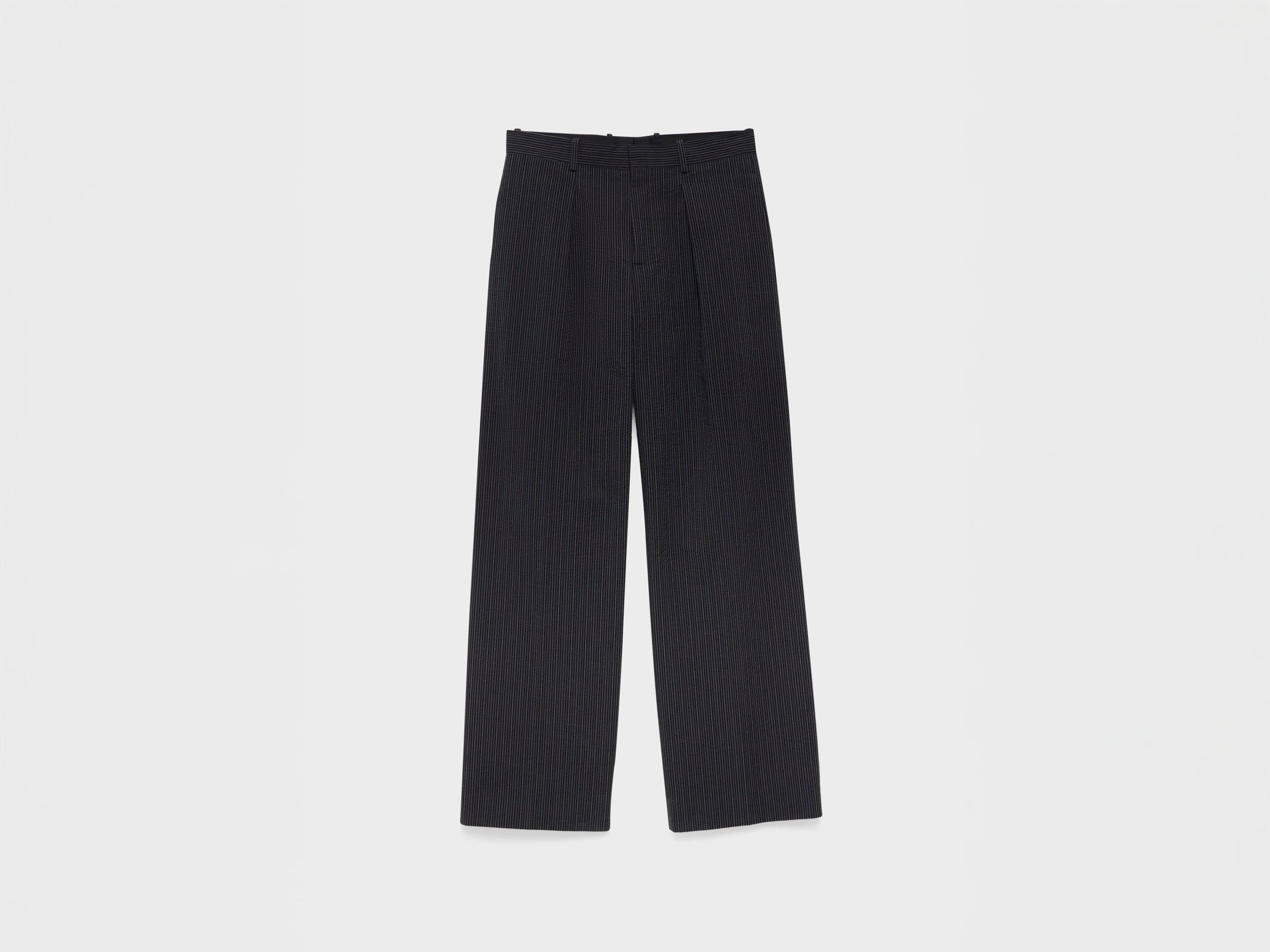 MENS SINGLE PLEAT TROUSERS IN BLACK & GREY