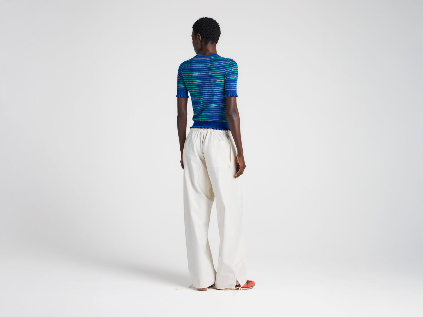 WOMENS PARACHUTE TRACK PANTS IN IVORY