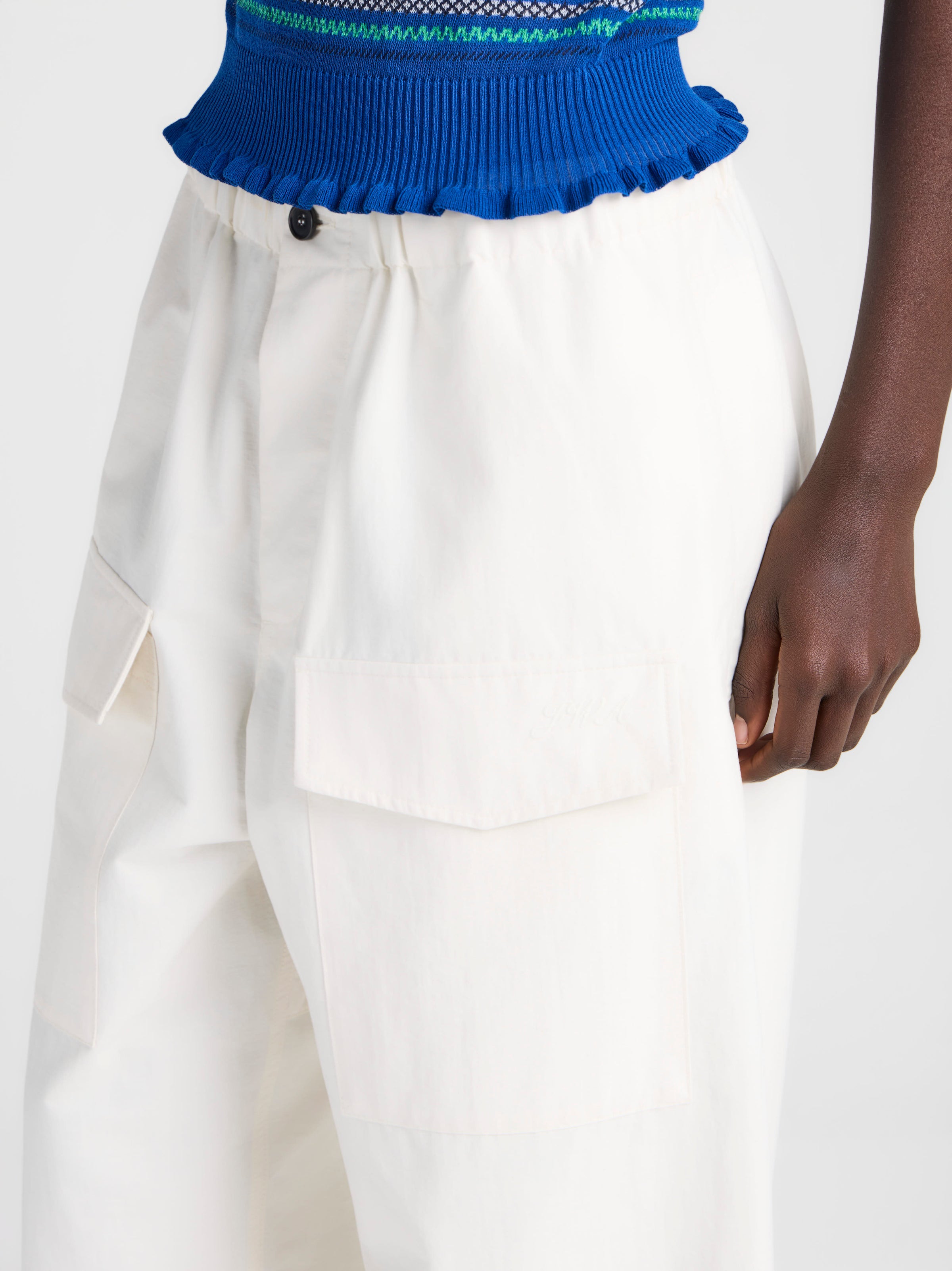 WOMENS PARACHUTE TRACK PANTS IN IVORY
