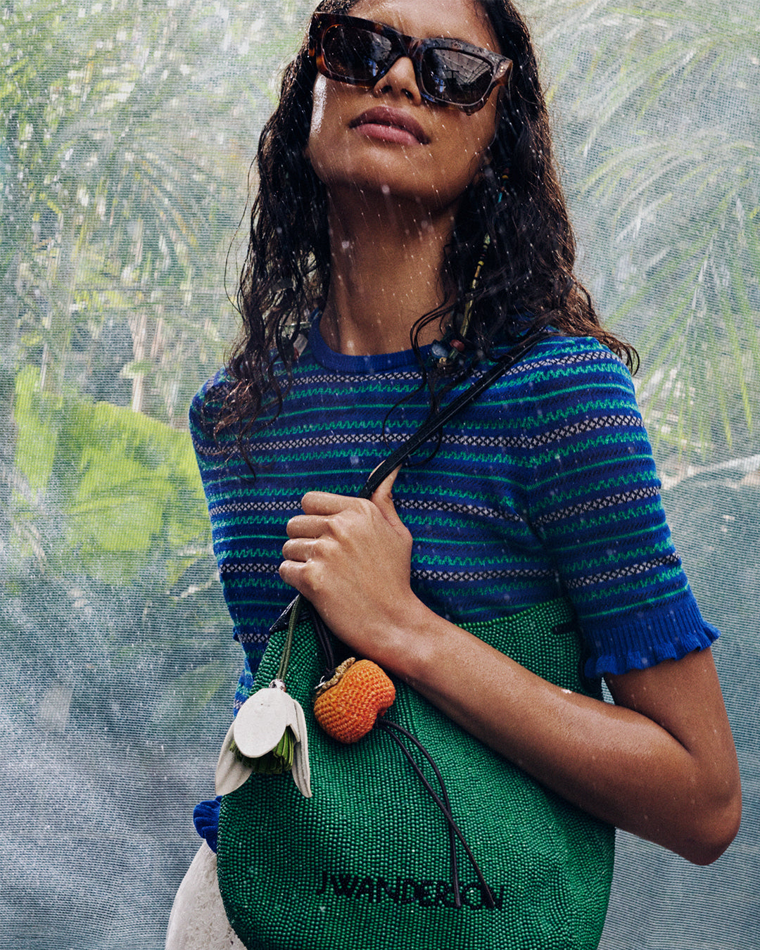 WOMENS SHEER FAIRISLE TOP IN COBALT