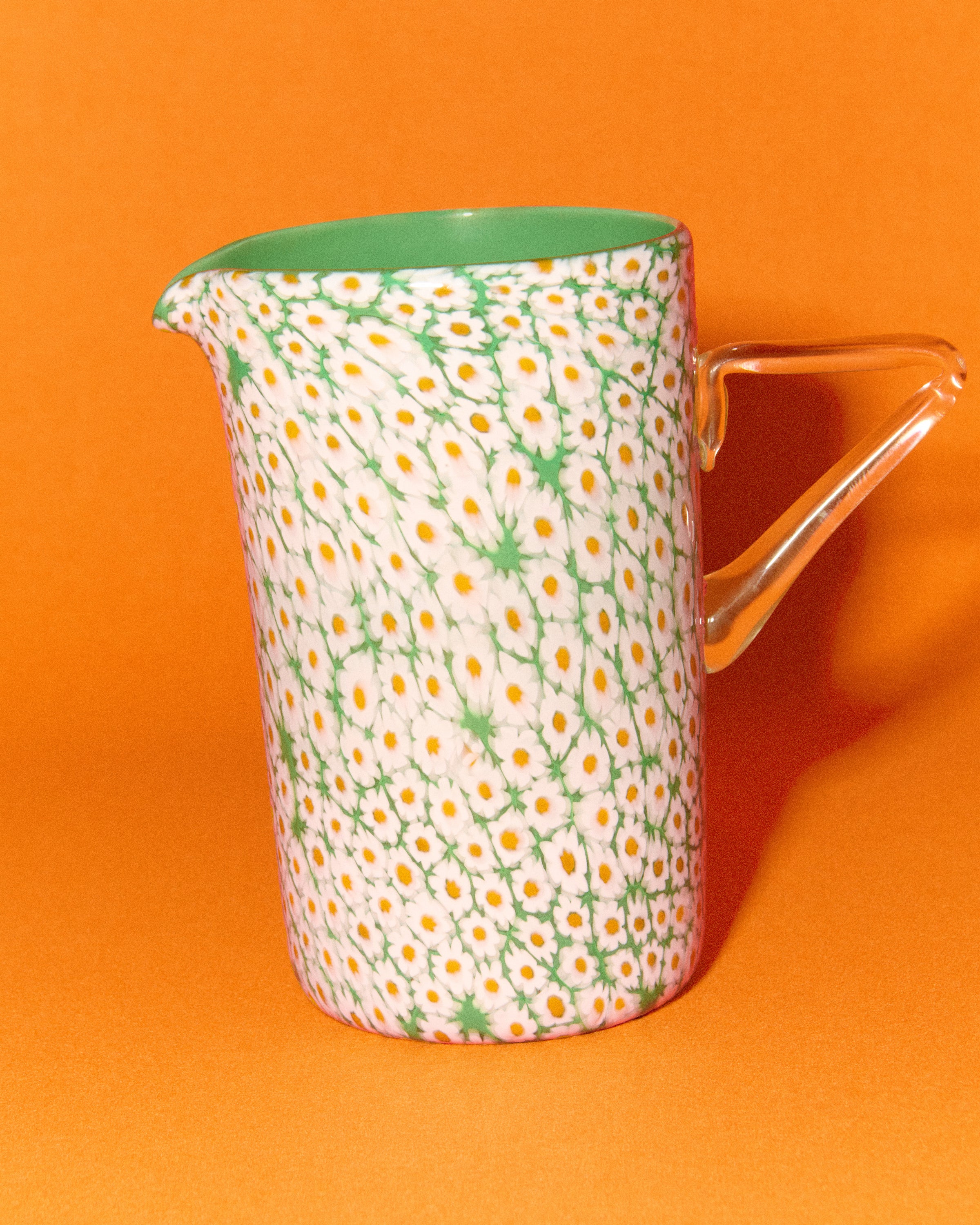 FULL MURRINA JUG IN WHITE & GREEN